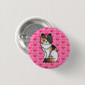 Badge Rond 2,50 Cm Amour de chat persan calico (Devant & derrière)
