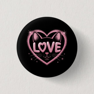 Badge Rond 2,50 Cm Amour de chat scintillant
