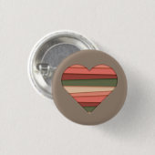 Badge Rond 2,50 Cm Amour du coeur rayé Saint-Valentin (Devant & derrière)