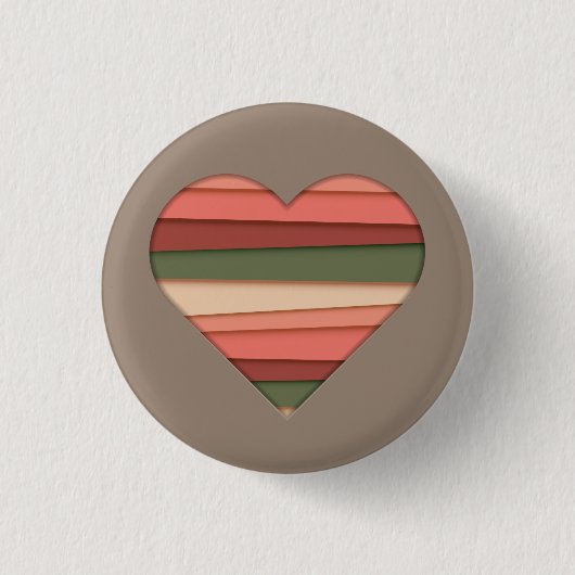 Badge Rond 2,50 Cm Amour du coeur rayé Saint-Valentin (Devant)