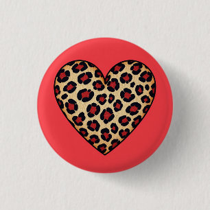 Badge Rond 2,50 Cm Amour Empreinte de léopard