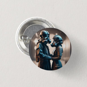 Badge Rond 2,50 Cm AMOUR ET RÉSISTANCE Cine scope 2 broches Bouton Ba