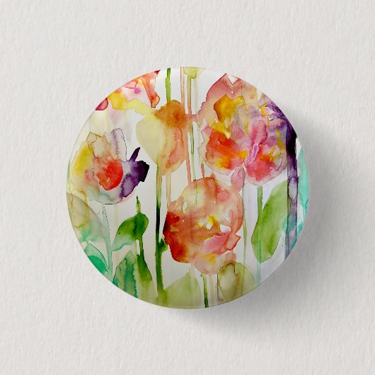 Badge Rond 2,50 Cm amour floral (Devant)