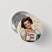 Badge Rond 2,50 Cm Amour rétro (Devant & derrière)