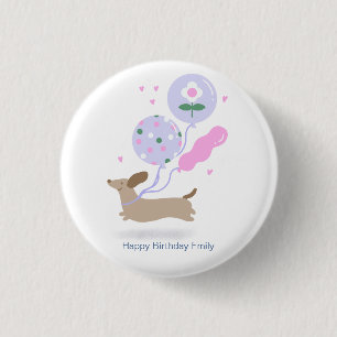 Badge Rond 2,50 Cm Amoureux des chiens de fête d'anniversaire Dachshu