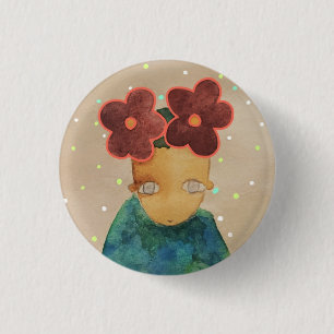 Badge Rond 2,50 Cm Amoureux des fleurs
