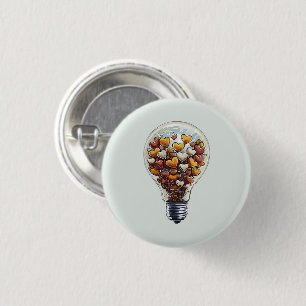 Badge Rond 2,50 Cm Ampoule remplie de oreilles H