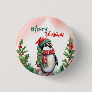 Badge Rond 2,50 Cm Amusant Joyeux Noël Wreath Cute manguin mer