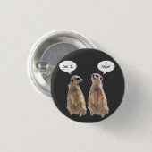 Badge Rond 2,50 Cm Amusant, mignon meerkats en conversation (Devant & derrière)