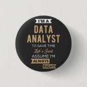 Badge Rond 2,50 Cm Analyste de données (Devant)
