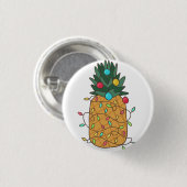 Badge Rond 2,50 Cm Ananas de Noël tropical (Devant & derrière)