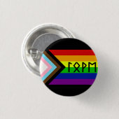 Badge Rond 2,50 Cm Ancien Futhark Love Progressive Pride Drapeau (Devant & derrière)