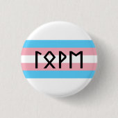 Badge Rond 2,50 Cm Ancien Futhark Love Trans Drapeau (Devant)