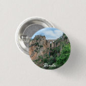 Badge Rond 2,50 Cm Ancien pont historique à Ronda, Espagne (Devant & derrière)