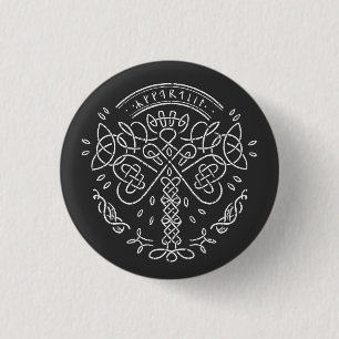 Badge Rond 2,50 Cm Ancien Viking Celtic Knotwork - Arbre de vie