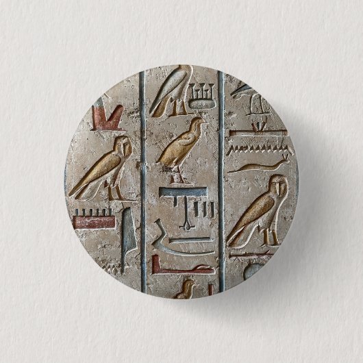 Badge Rond 2,50 Cm Ancienne Egypte Hiéroglyphique gravé cadeau unique (Devant)