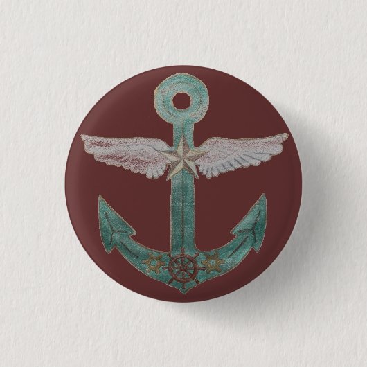 Badge Rond 2,50 Cm Ancre de dirigeable (Devant)