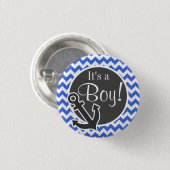 Badge Rond 2,50 Cm Ancre ; Han Blue Chevron Stripes (Devant & derrière)