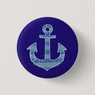 Badge Rond 2,50 Cm ancre marine nautique