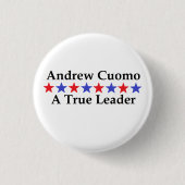 Badge Rond 2,50 Cm Andrew Cuomo, un vrai leader (Devant)