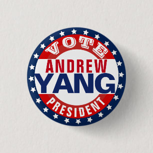Badge Rond 2,50 Cm Andrew Yang, Président