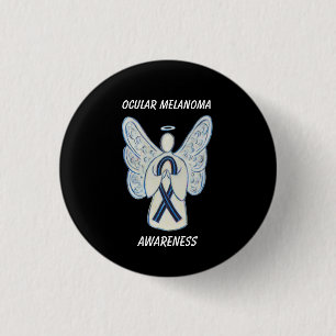 Badge Rond 2,50 Cm Ange de ruban de sensibilisation au mélanome ocula
