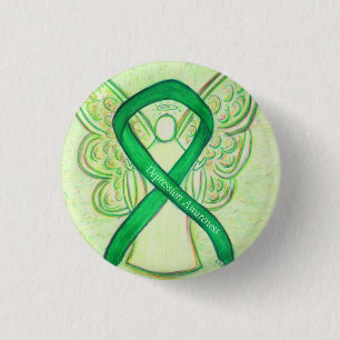 Badge Rond 2,50 Cm Ange de sensibilisation à la dépression Ruban Pin