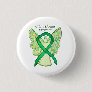 Badge Rond 2,50 Cm Ange de sensibilisation à la maladie coeliaque Rub