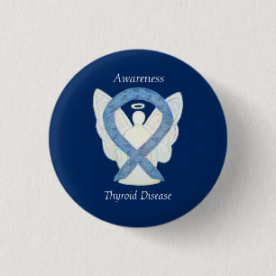 Badge Rond 2,50 Cm Ange de sensibilisation à la maladie thyroïdienn