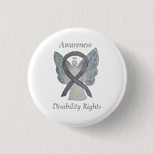 Badge Rond 2,50 Cm Ange de sensibilisation aux droits des personnes h