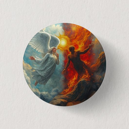 BADGE ROND 2,50 CM ANGE ET DIABLE (Devant)