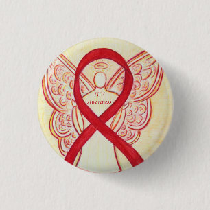Badge Rond 2,50 Cm Ange ruban de sensibilisation au VIH Épingle d'art