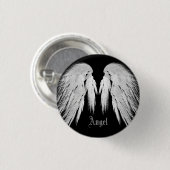 Badge Rond 2,50 Cm ANGEL WINGS Black Nom personnalisé (Devant & derrière)