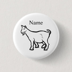 Badge Rond 2,50 Cm Animal de chèvre Thunder_Cove