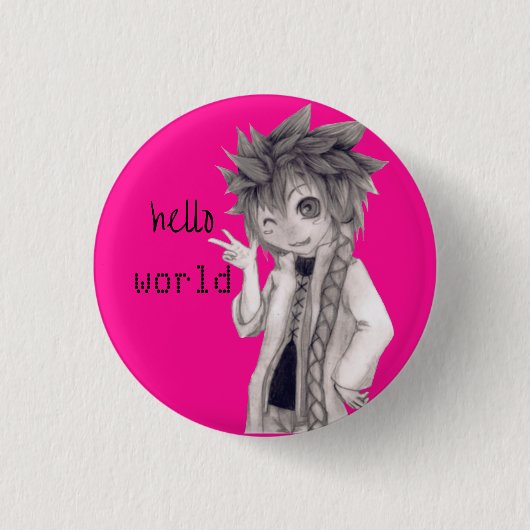 Badge Rond 2,50 Cm Anime de lit, dessin original (Devant)