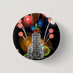 Badge Rond 2,50 Cm Année de ville de la Reine nouvelle