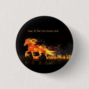 Badge Rond 2,50 Cm Année du Cheval 2026 (Cheval de Feu}