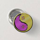 Badge Rond 2,50 Cm Année du coq métallique (Devant & derrière)