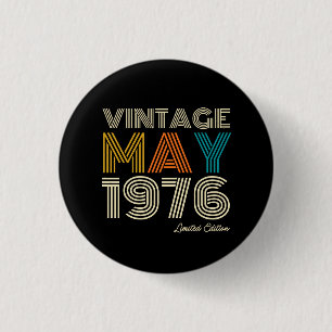 Badge Rond 2,50 Cm Année personnalisée MAI 1976 Vintage