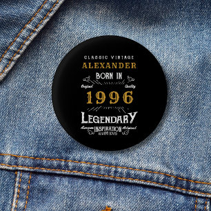 Badge Rond 2,50 Cm Anniversaire 30 ans personnalisé Né 1996 Vintage N