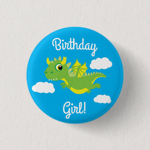 Badge Rond 2,50 Cm Anniversaire de Dragon Cute Kid