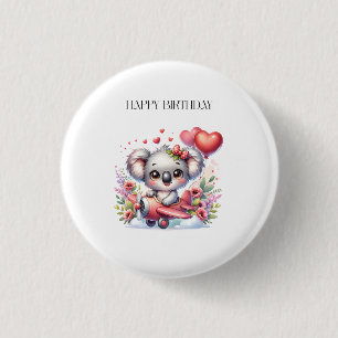 Badge Rond 2,50 Cm Anniversaire de Koala Volant