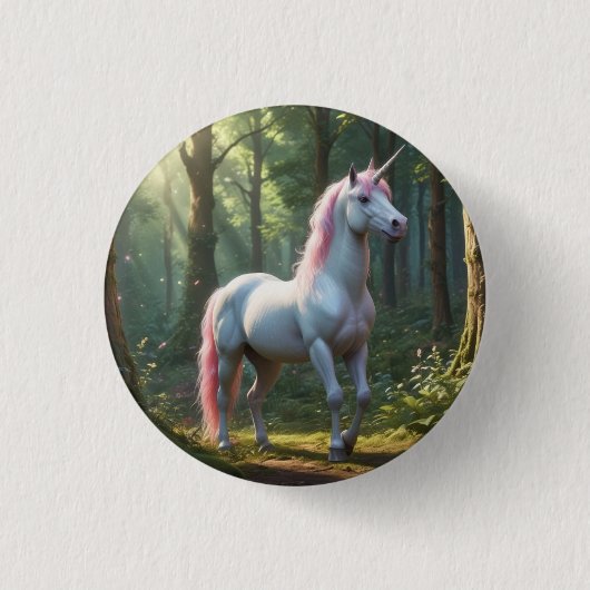 Badge Rond 2,50 Cm Anniversaire de la licorne magique (Devant)