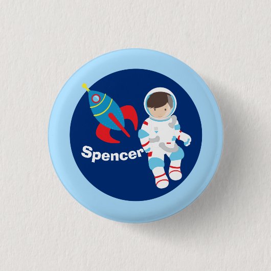 Badge Rond 2,50 Cm Anniversaire de l'astronaute cool (Devant)