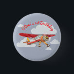 Badge Rond 2,50 Cm Anniversaire de l'avion vintage<br><div class="desc">Snacks d'anniversaire de l'avion vintage. Ce joli design comporte un avion vintage sur un arrière - plan bleu ardoise. ajoutez votre texte personnalisé pour créer votre propre plaque spéciale de fête. Pour obtenir plus de coordination des approvisionnements d'une partie sauvage, visitez MetroEvents sur Zazzle. Pour les conceptions personnalisées, veuillez contacter...</div>