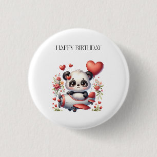 Badge Rond 2,50 Cm Anniversaire de Panda Pilote