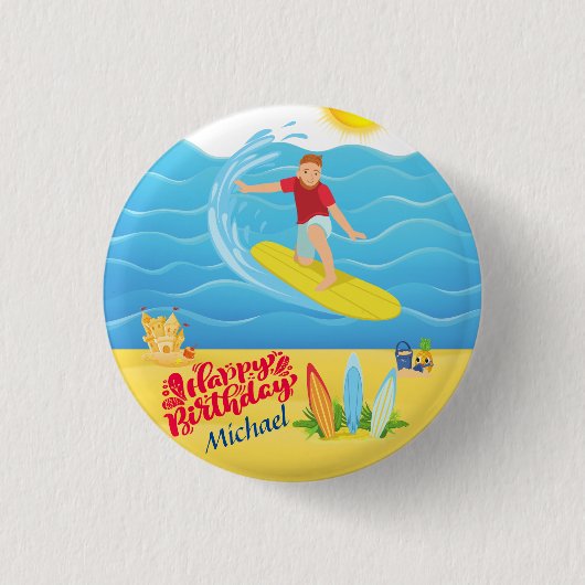 Badge Rond 2,50 Cm Anniversaire du surf (Devant)
