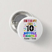 Badge Rond 2,50 Cm Anniversaire Fille 10 Chiffres doubles (Devant & derrière)