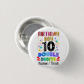 Badge Rond 2,50 Cm Anniversaire Garçon 10 Chiffres doubles (Devant & derrière)