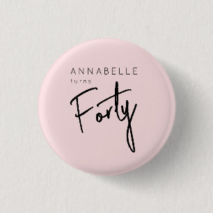 Badge Rond 2,50 Cm Anniversaire moderne 40e Quarantième